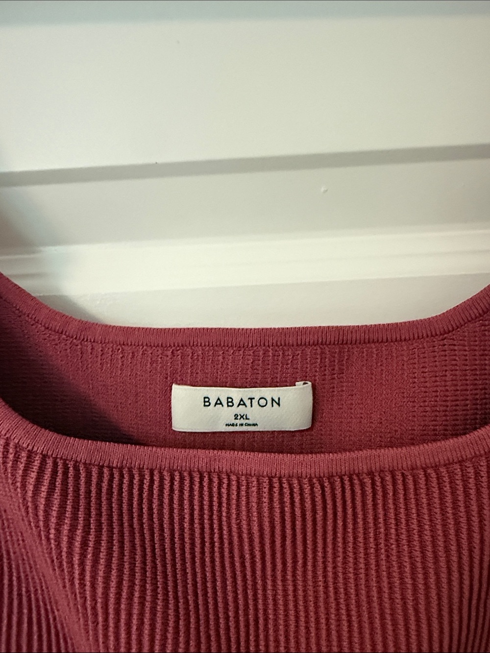 Babaton Crop Ribbed Tank - Deep Rose - Picture 2 of 3